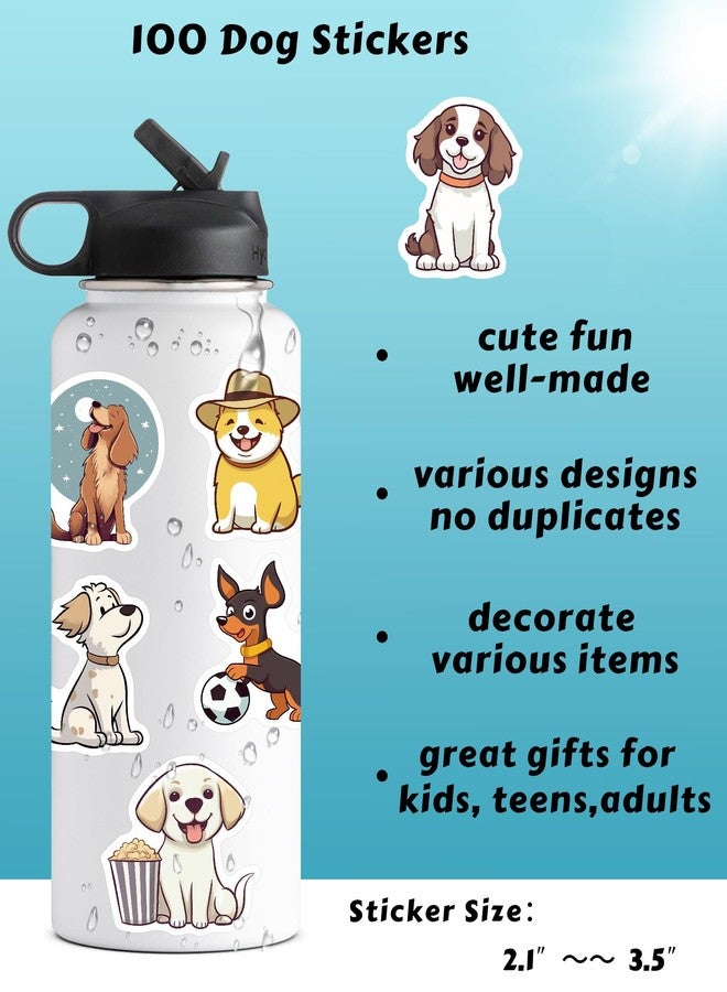 ViKiVi 100 Pcs Cute Dog Stickers for Kids Puppy Stickers for Water Bottle Laptop, Dog Decor & Party Favors for Boys Girls, Waterproof Dogs Sticker Pack - Image 2